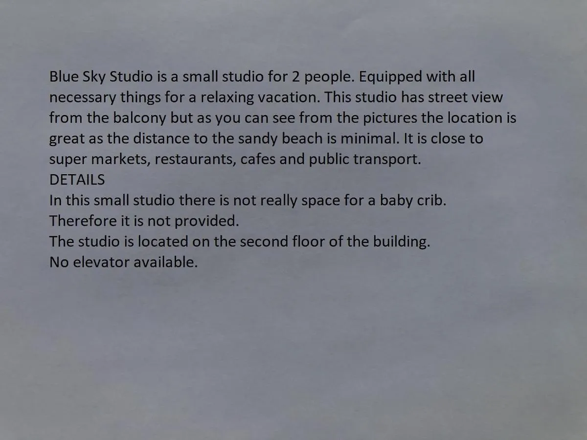 Apartmán Blue Sky Studio Peraía Řecko